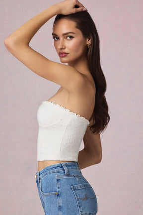Broderie Anglaise Camisole Top in White