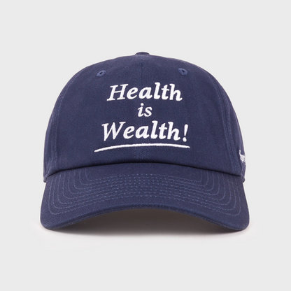 Health is Wealth Hat - Light Navy/White