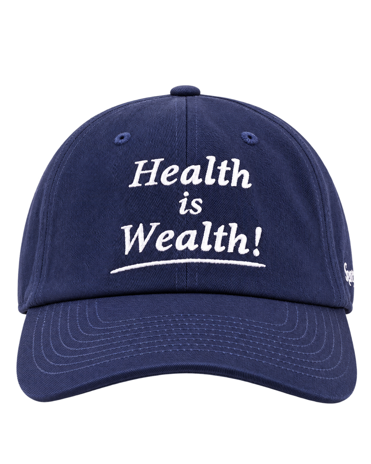 Health is Wealth Hat - Light Navy/White