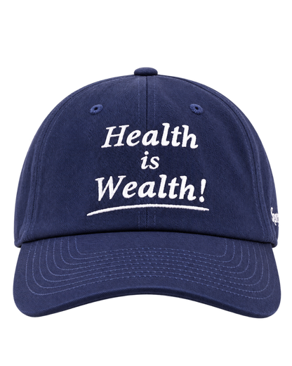 Health is Wealth Hat - Light Navy/White