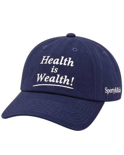 Health is Wealth Hat - Light Navy/White