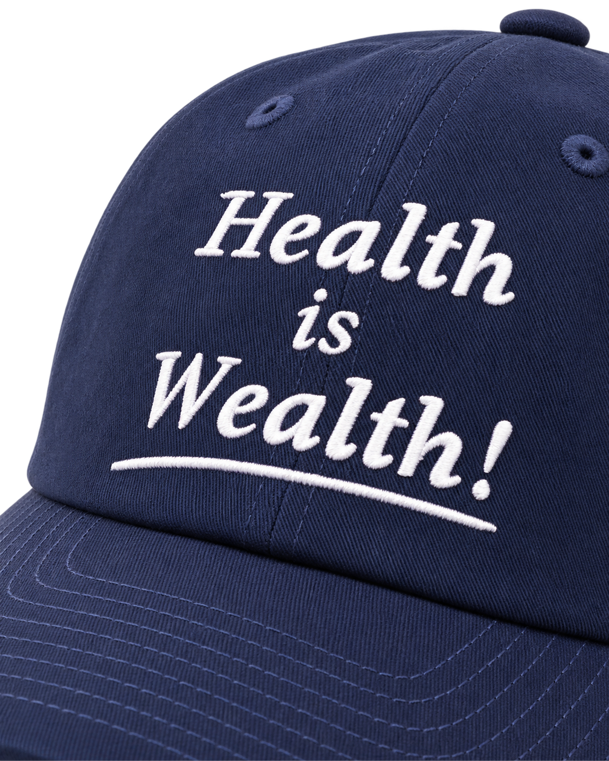 Health is Wealth Hat - Light Navy/White
