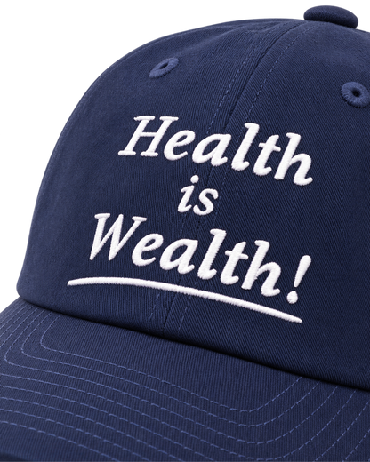Health is Wealth Hat - Light Navy/White