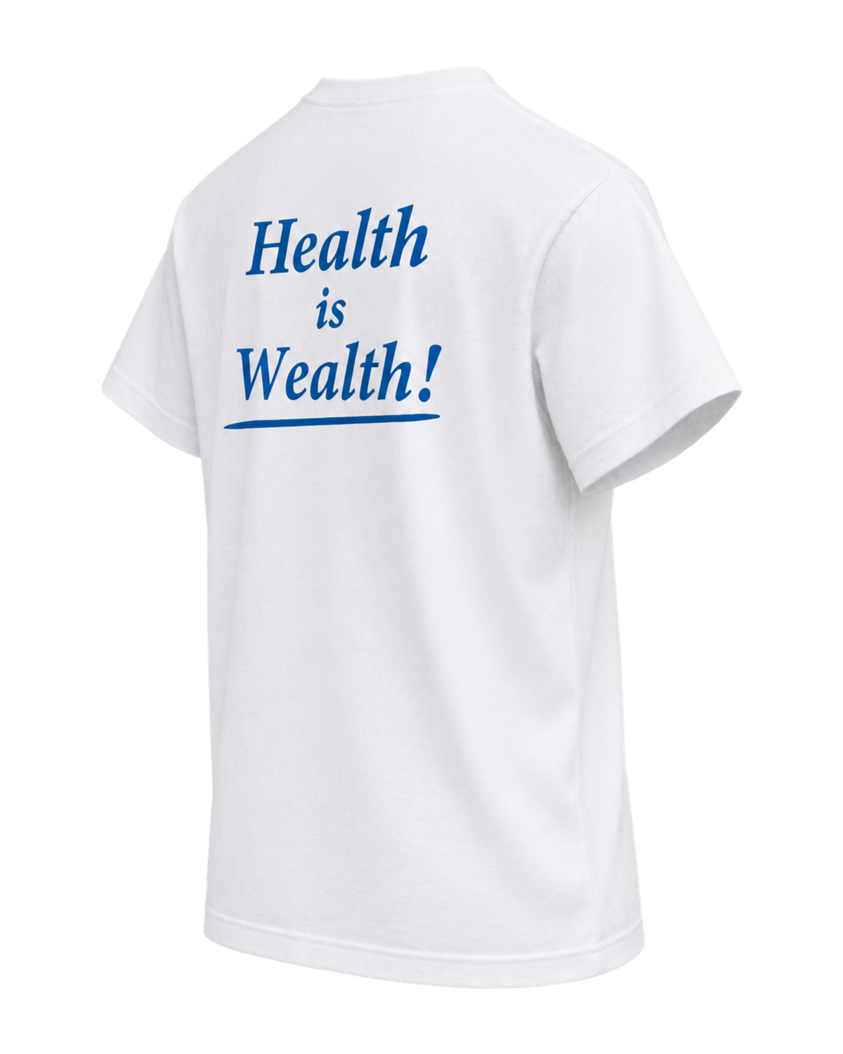 Health is Wealth T-Shirt - White/Azure