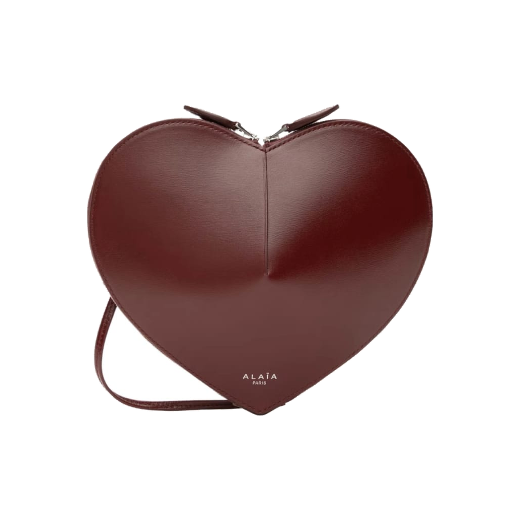 Heart-Shaped Premium Leather Crossbody Bag – Chocolate Brown