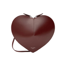 Heart-Shaped Premium Leather Crossbody Bag – Chocolate Brown