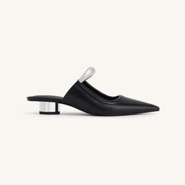 Helena Pierced Mules - Black