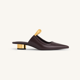 Helena Pierced Mules- Claret Red