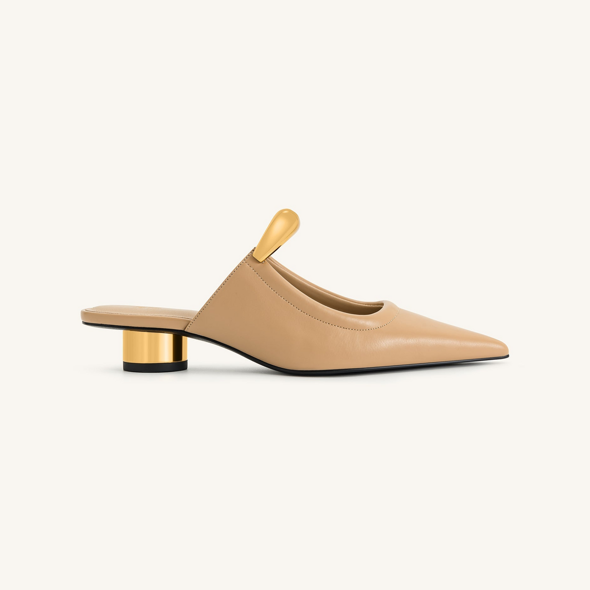 Helena Pierced Mules - Khaki