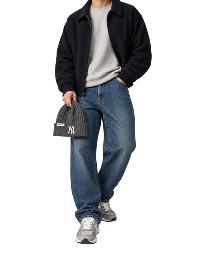 Heritage Yankees Serif Cashmere Beanie - Dark Grey/White