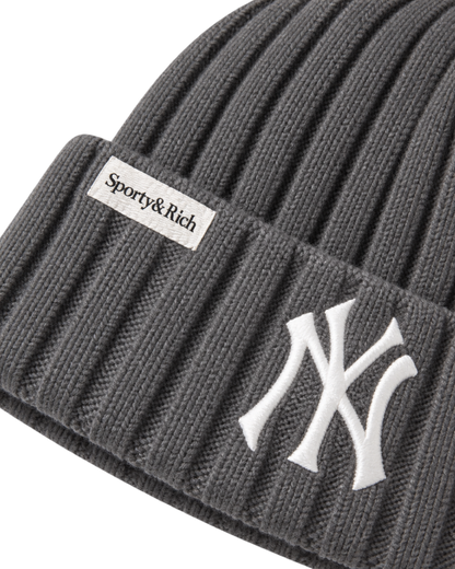 Heritage Yankees Serif Cashmere Beanie - Dark Grey/White
