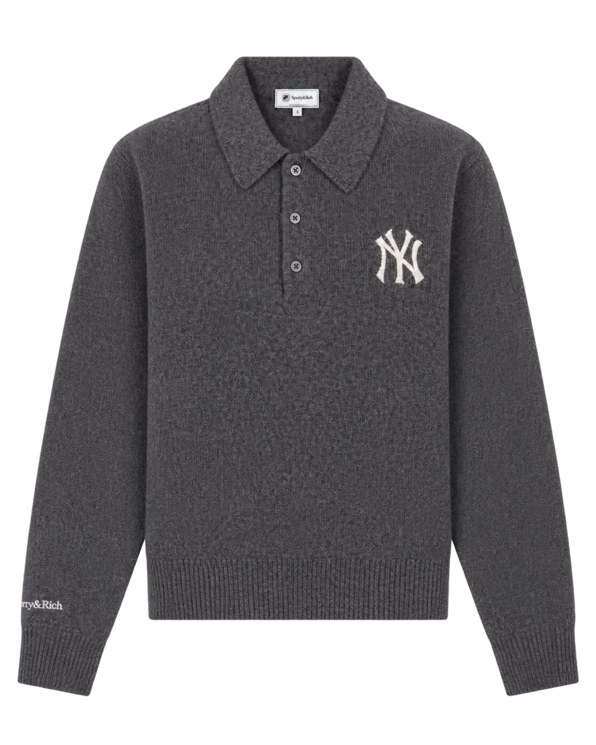 Heritage Yankees Serif Cashmere Polo - Dark Grey/White