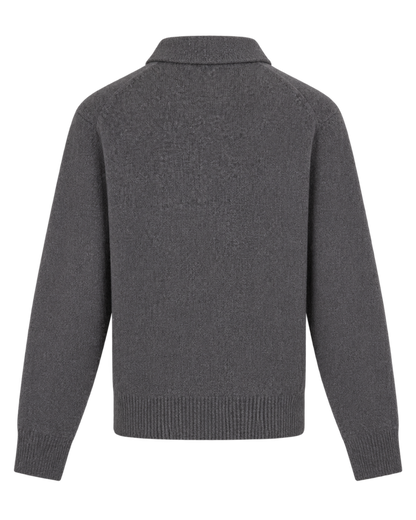 Heritage Yankees Serif Cashmere Polo - Dark Grey/White