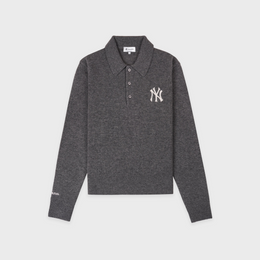 Heritage Yankees Serif Cashmere Polo - Dark Grey/White