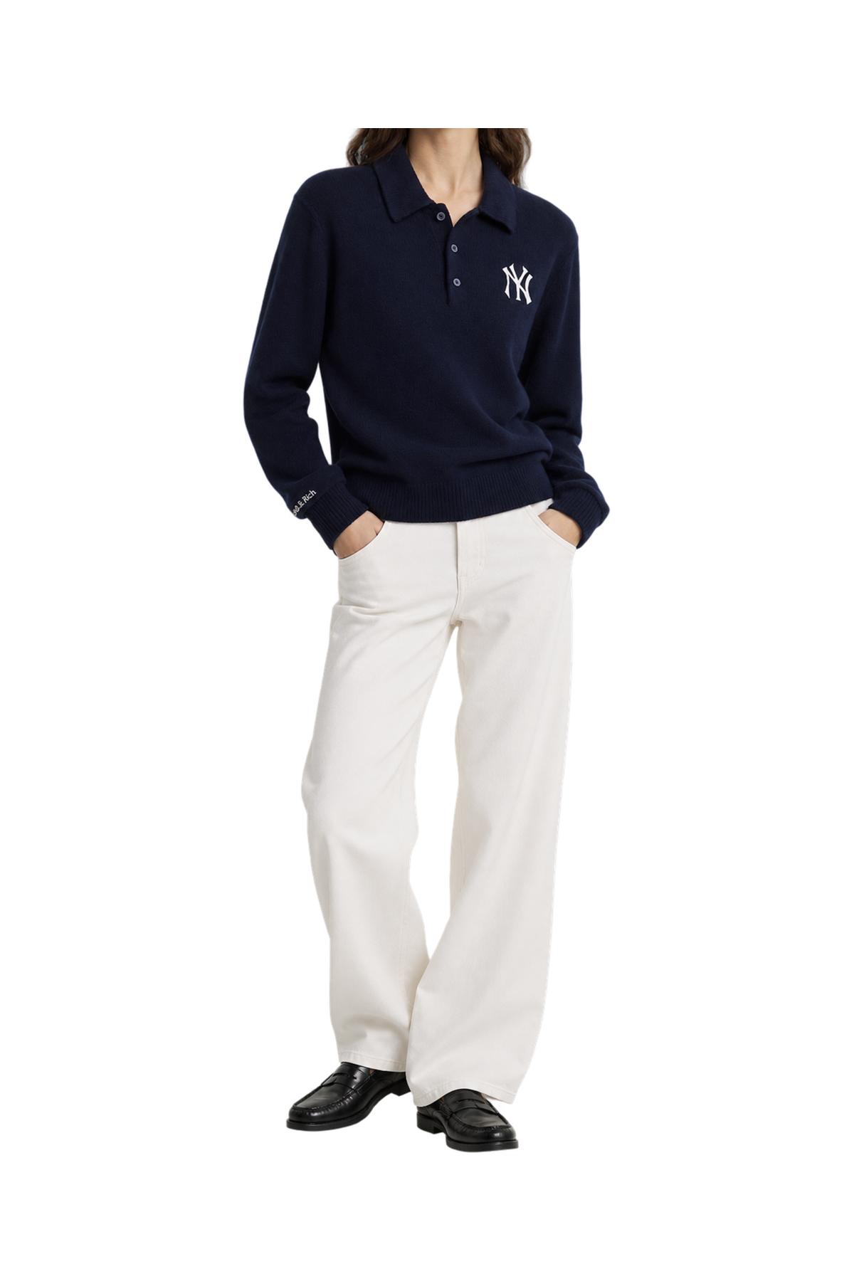 Heritage Yankees Serif Cashmere Polo - Navy/White
