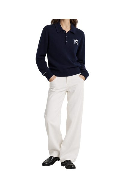 Heritage Yankees Serif Cashmere Polo - Navy/White