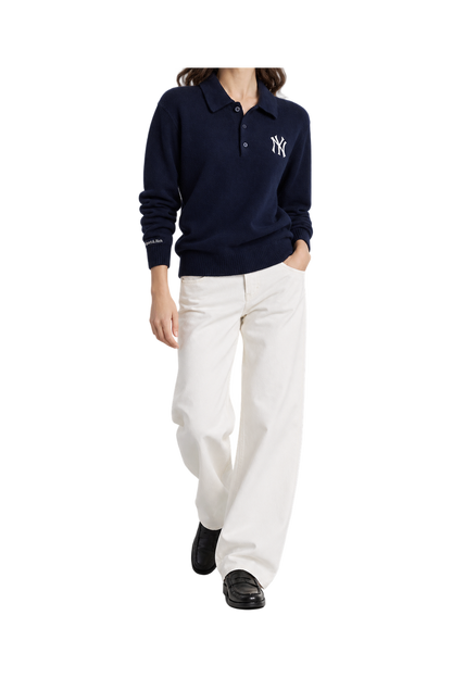 Heritage Yankees Serif Cashmere Polo - Navy/White