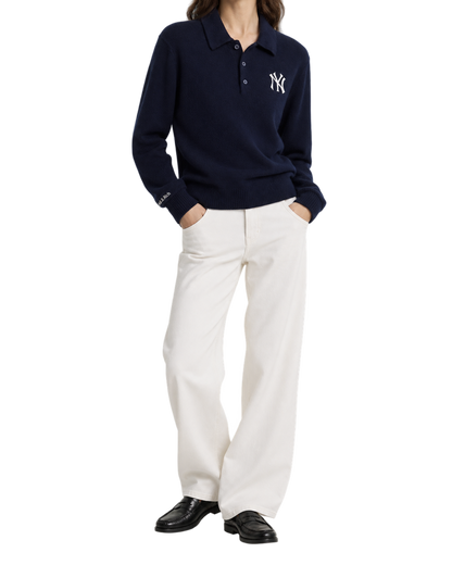 Heritage Yankees Serif Cashmere Polo - Navy/White