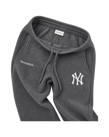 Heritage Yankees Serif Cashmere Trousers - Dark Grey/White