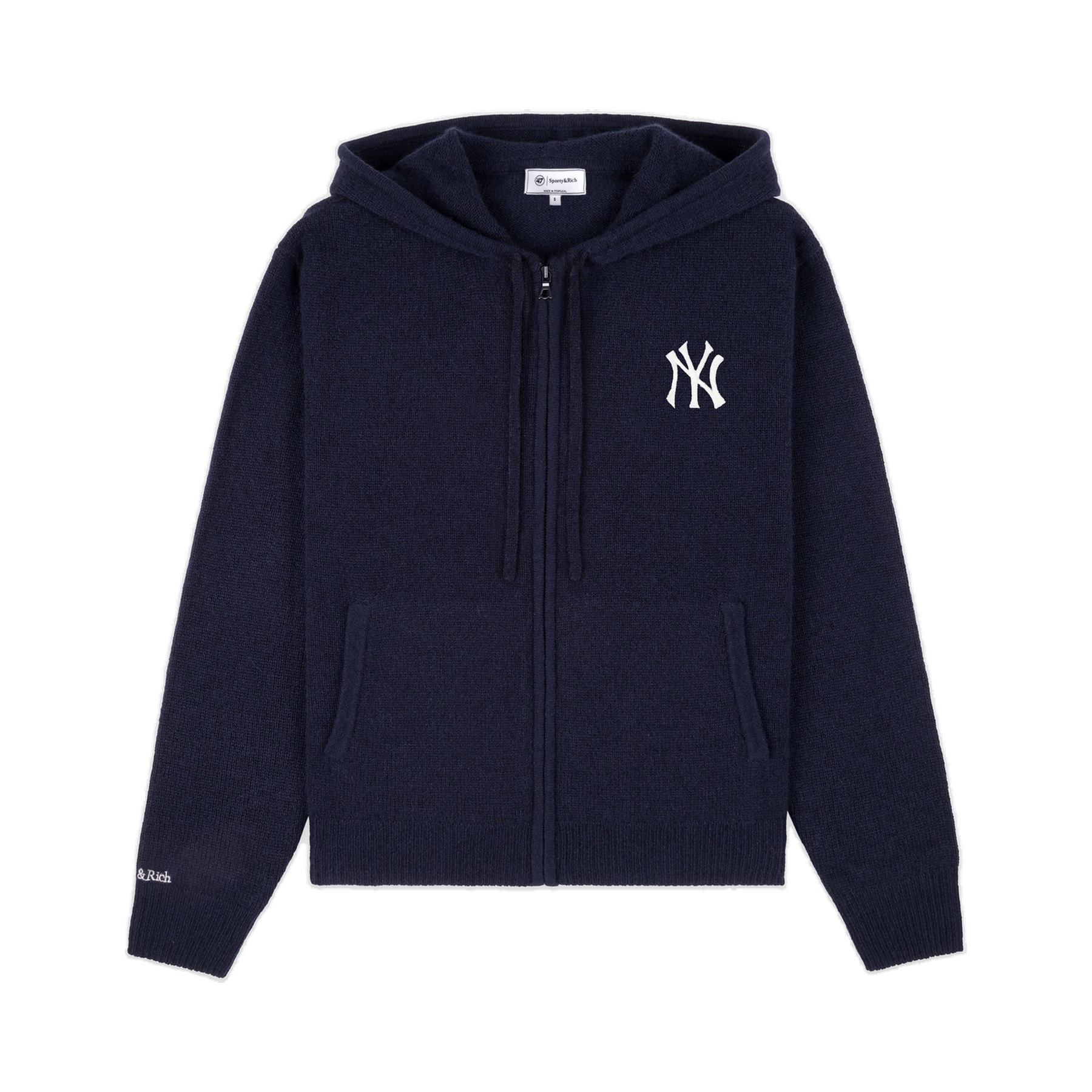 Heritage Yankees Serif Cashmere Zip Hoodie - Navy/White
