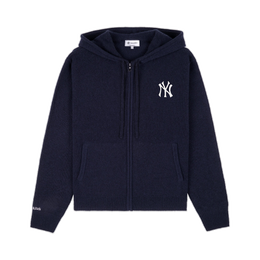Heritage Yankees Serif Cashmere Zip Hoodie - Navy/White