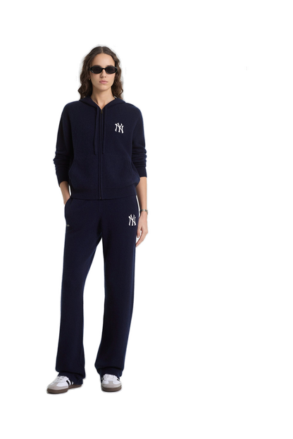Heritage Yankees Serif Cashmere Zip Hoodie - Navy/White
