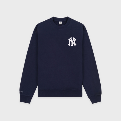 Heritage Yankees Serif Crewneck - Navy/White
