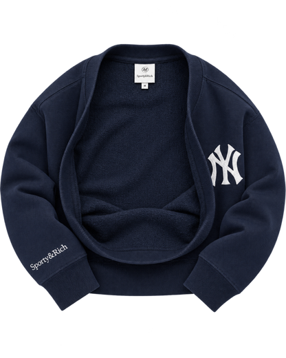 Heritage Yankees Serif Crewneck - Navy/White