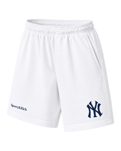 Heritage Yankees Serif Gym Short - White/Navy