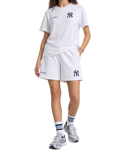 Heritage Yankees Serif Gym Short - White/Navy