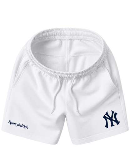 Heritage Yankees Serif Gym Short - White/Navy