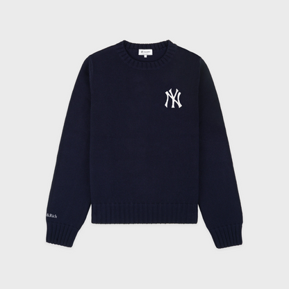 Heritage Yankees Serif Knitted Sweater - Navy/Ecru