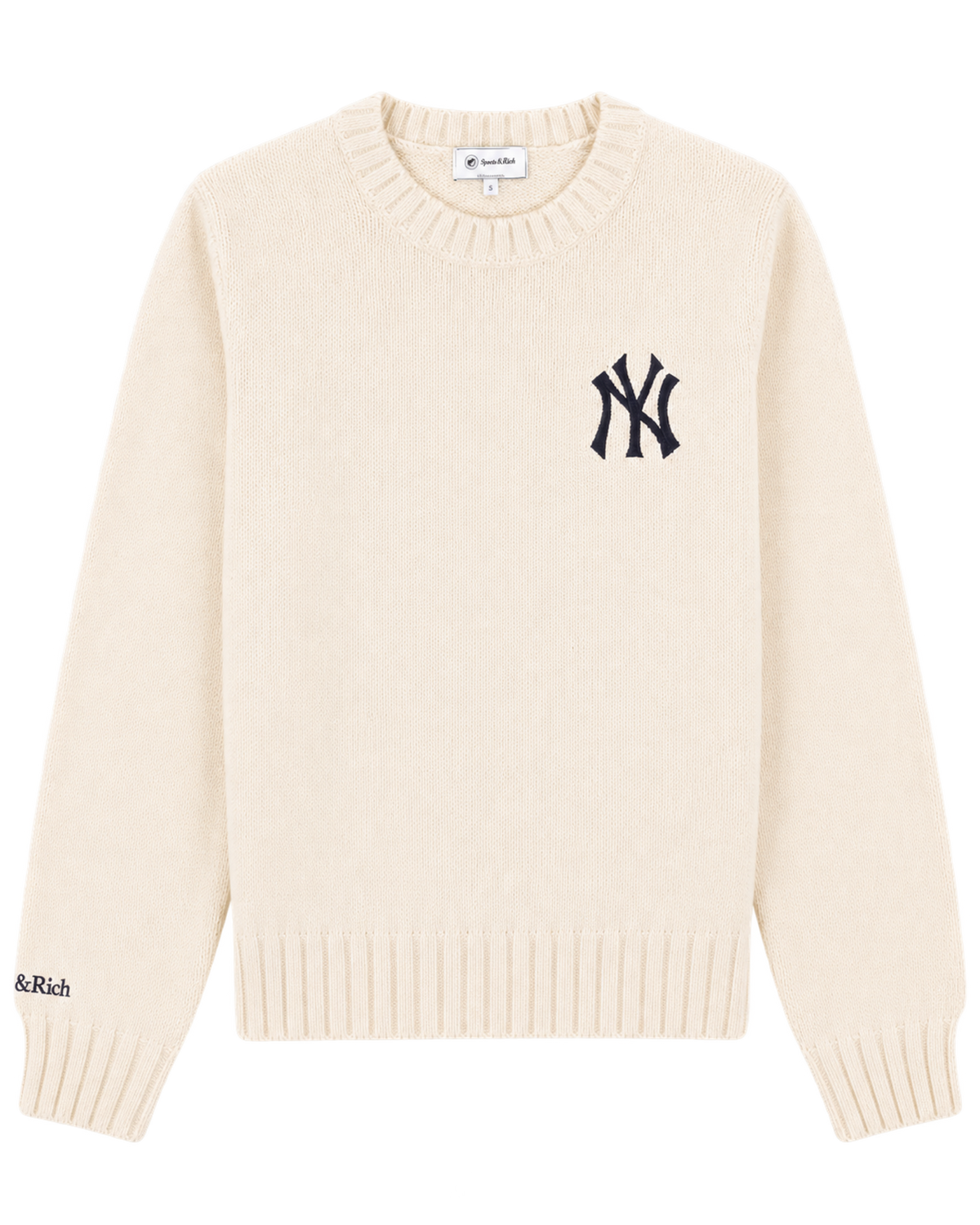 Heritage Yankees Serif Knitted Sweater - Ecru/Navy