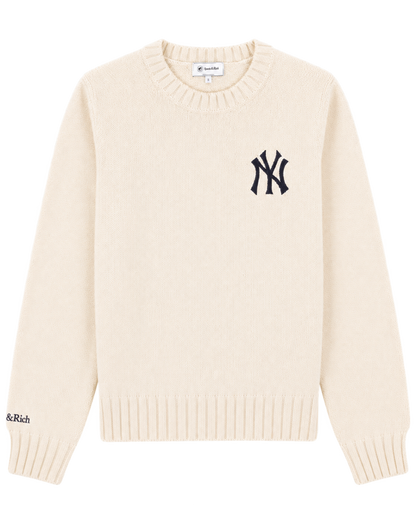 Heritage Yankees Serif Knitted Sweater - Ecru/Navy