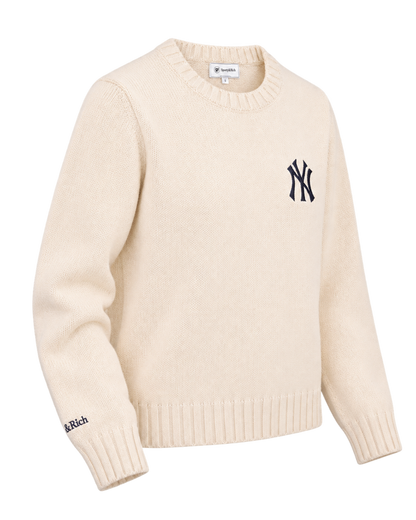 Heritage Yankees Serif Knitted Sweater - Ecru/Navy