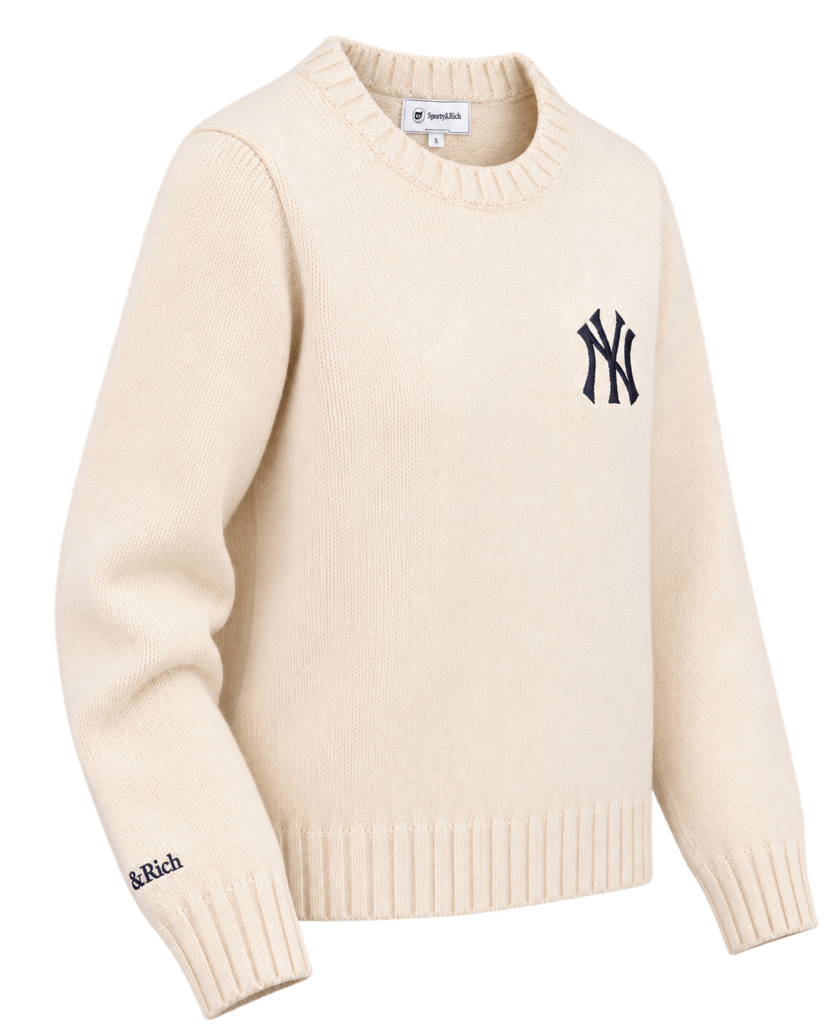 Heritage Yankees Serif Knitted Sweater - Ecru/Navy