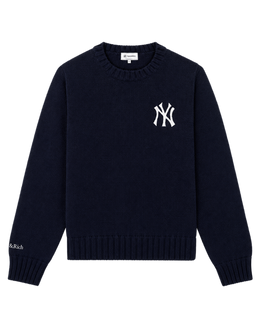 Heritage Yankees Serif Knitted Sweater - Navy/Ecru