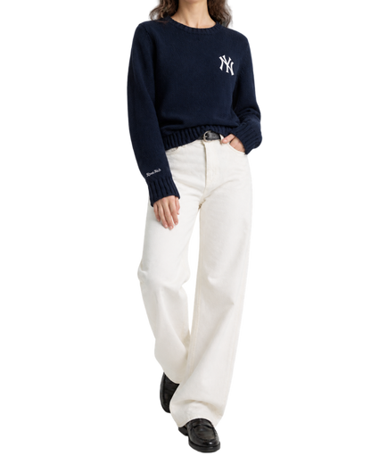 Heritage Yankees Serif Knitted Sweater - Navy/Ecru