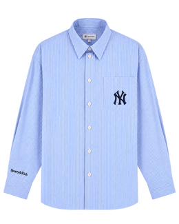 Heritage Yankees Serif Oversized Shirt - Blue Stripe/Navy