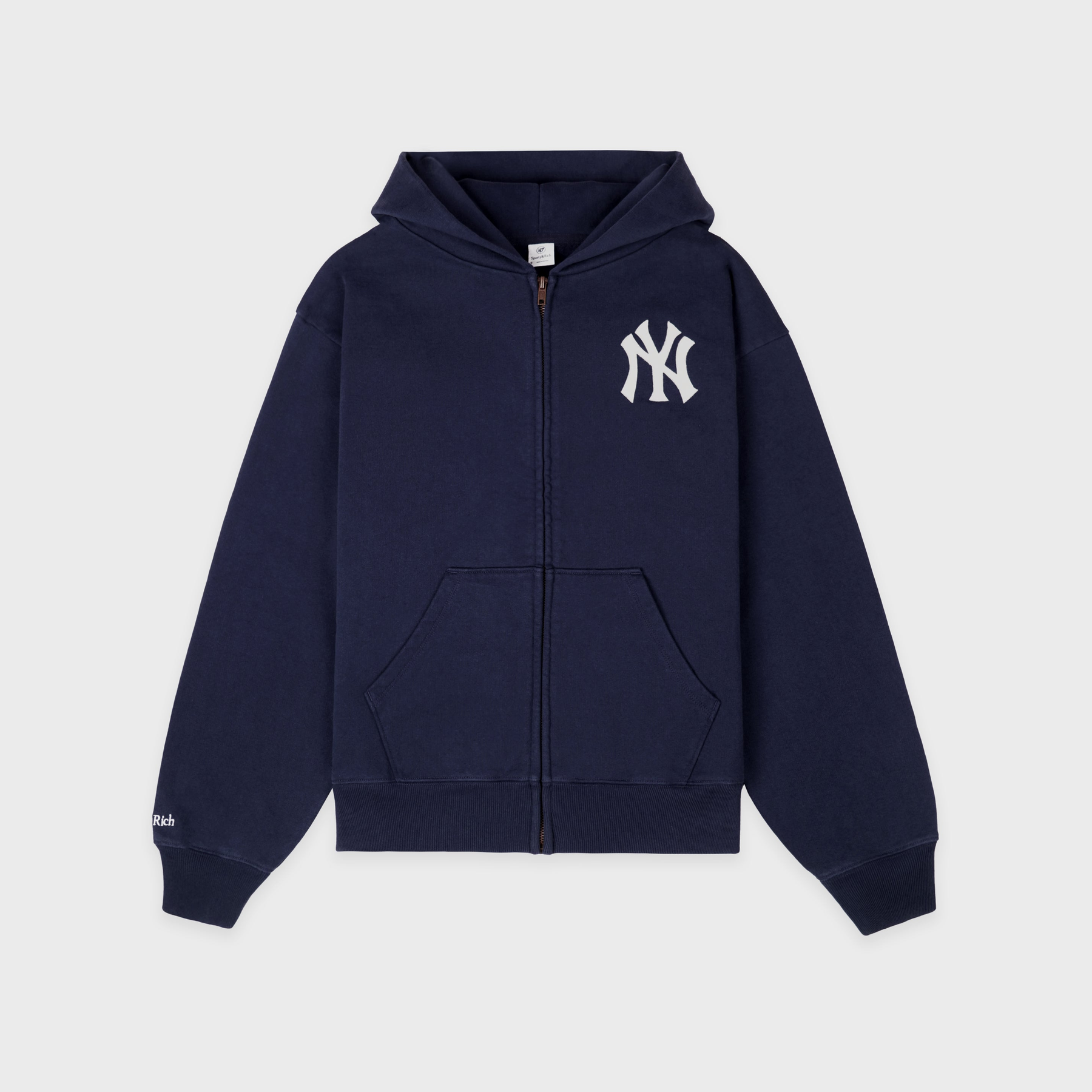 Heritage Yankees Serif Zip Hoodie - Navy/White