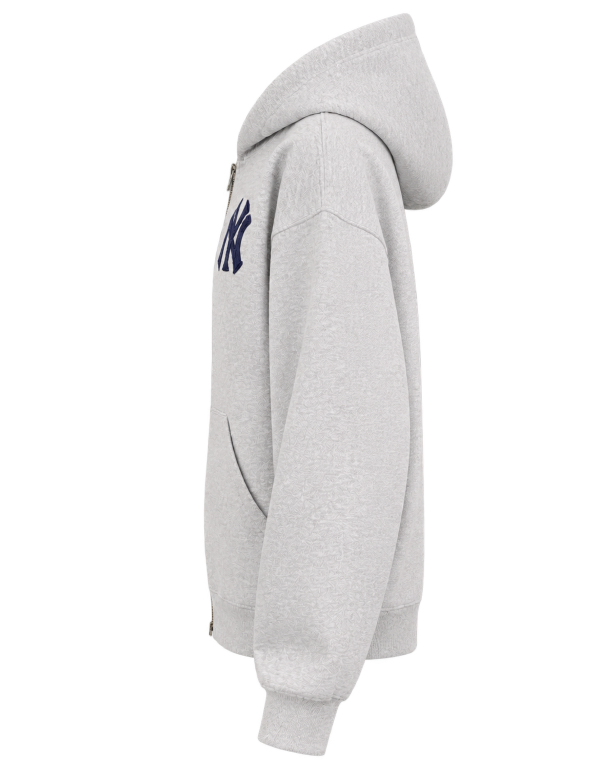 Heritage Yankees Serif Zip Hoodie - Heather Gray/Navy