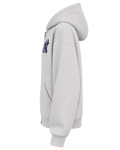 Heritage Yankees Serif Zip Hoodie - Heather Gray/Navy
