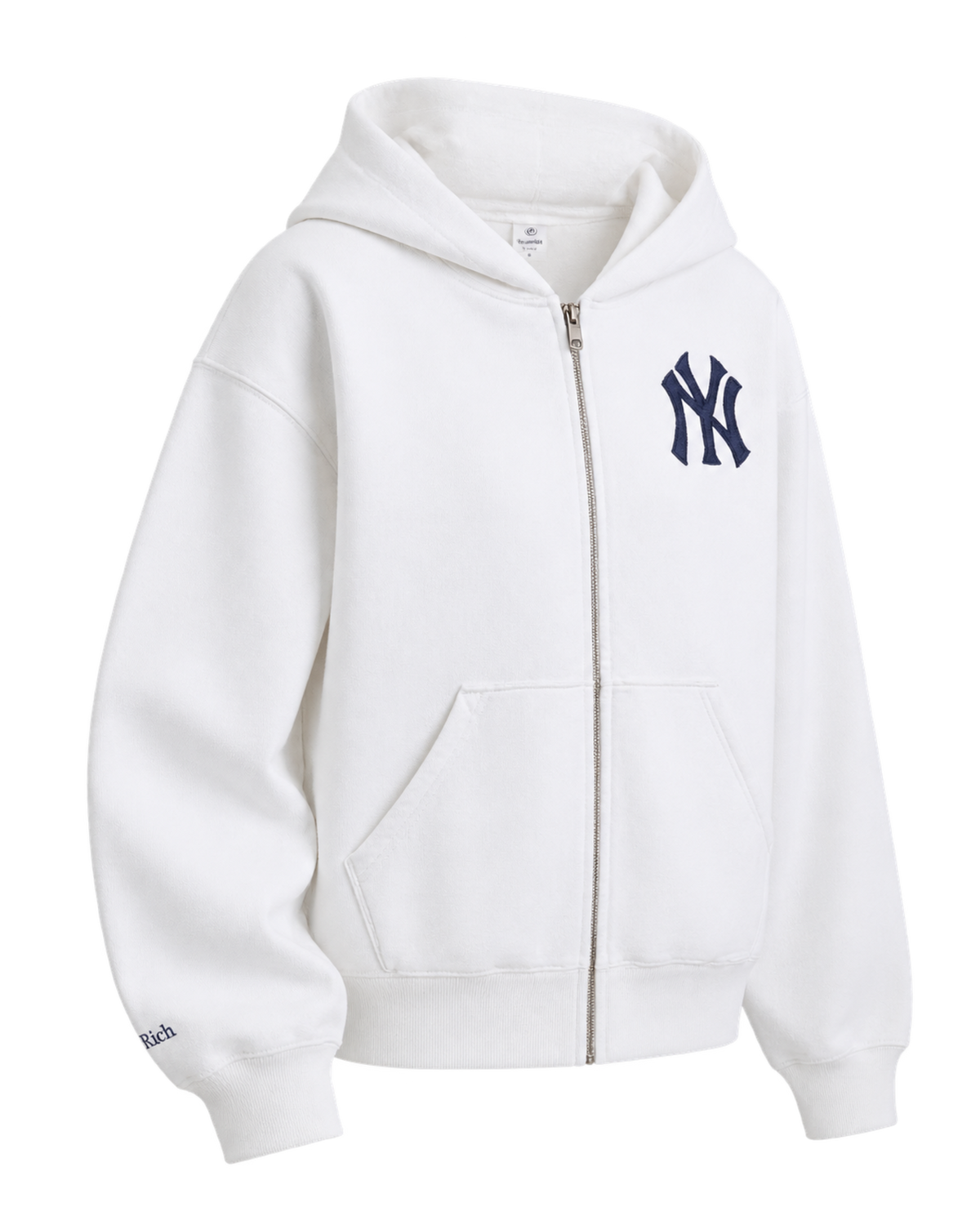 Heritage Yankees Serif Zip Hoodie - White/Navy