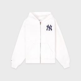 Heritage Yankees Serif Zip Hoodie - White/Navy