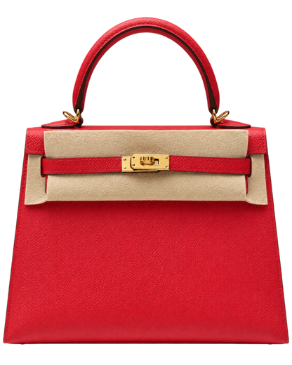 Hermes Kelly 25 Rouge Radieux Epsom GHW