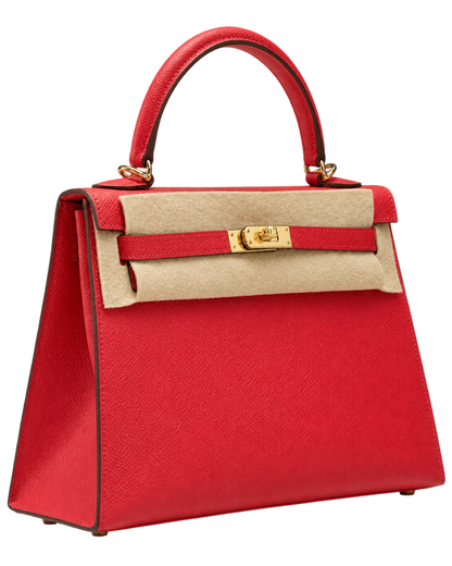 Hermes Kelly 25 Rouge Radieux Epsom GHW