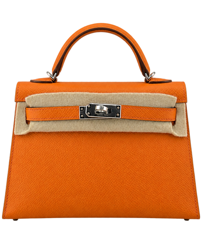 Hermes Kelly Mini Orange Epsom PHW