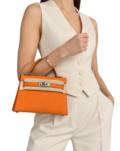 Hermes Kelly Mini Orange Epsom PHW