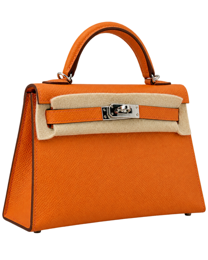 Hermes Kelly Mini Orange Epsom PHW