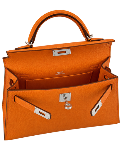 Hermes Kelly Mini Orange Epsom PHW
